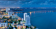 Aerial View of Biscayne Bay at Night
