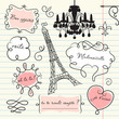 Doodle frames in French style