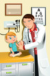 Vector: Pediatrician with child Pediatrician with child