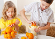 Children with oranges