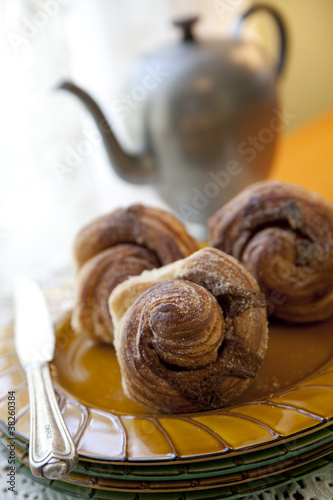Photo: Cinnamon Buns on Vintage Plates Cinnamon Buns on Vintage Plates