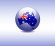 Vektor: Australian Flag in the globe Australian Flag in the globe