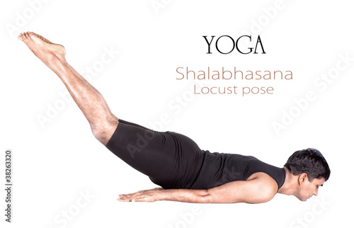 Photo: Yoga shalabhasana locust pose Yoga shalabhasana locust pose