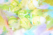 Easter eggs with feathers