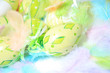 Easter eggs with feathers