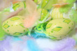Easter eggs with feathers