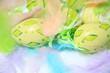 Easter eggs with feathers