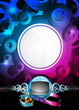 Abstract vector shiny background with speakers.