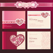 Set of wedding invitation cards