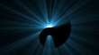 Yin yang sign with powerful light from the back
