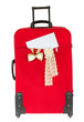 Suitcase with blank white envelop
