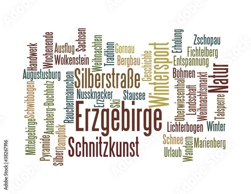 Illustration: Erzgebirge Wortwolke Erzgebirge Wortwolke