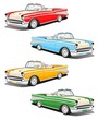 A fényképek részletei Set of four classic car illustration