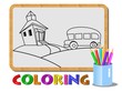 An illustration of kids coloring concept