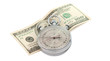 stopwatch with dollar bill isolated stopwatch with dollar bill isolated