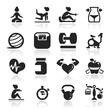 Fitness Icons set elegant series