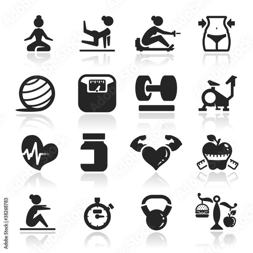Vektor: Fitness Icons set elegant series Fitness Icons set elegant series