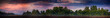 Panoramic landscape with forest on sunset