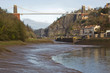 Landmark Victorian bridge over the river Avon at Bristol