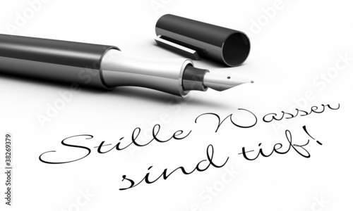 Illustration: Stille Wasser sind tief! - Stift Konzept Stille Wasser sind tief! - Stift Konzept