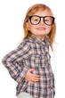 little girl with red hair and glasses