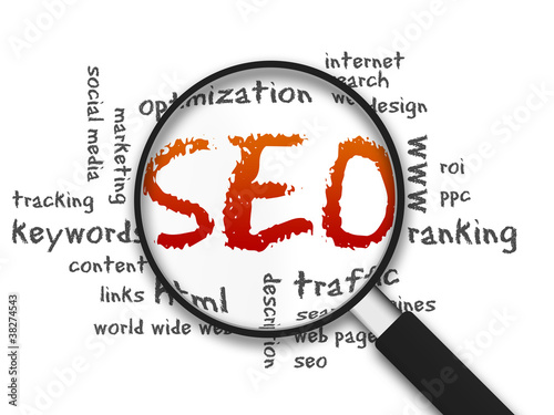 Illustration: Magnifying Glass - SEO Magnifying Glass - SEO