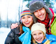 Happy Family Outdoors. Snow. Winter Vacation