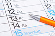 Kalender Freitag der 13 mit Stift