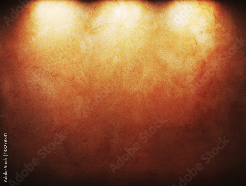 Photo: grunge background with three spots. grunge background with three spots.