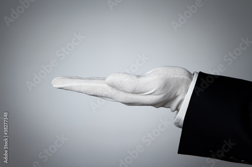 Photo: Elegant hand offering some product Elegant hand offering some product