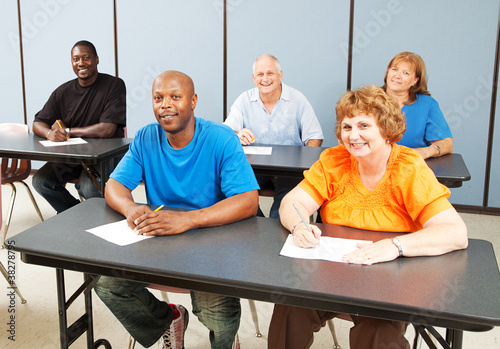 Photo: Diverse Happy Adult Education Class Diverse Happy Adult Education Class