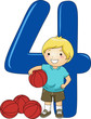 Vector: Number Kid 4 Number Kid 4
