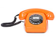 classic dial phone on white