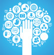 Ilustração vetorial : social media tree blue social media tree blue