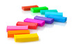 Children bright\ plasticine isolated on white