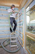 installing dry cellulose fiber blown-in insulation