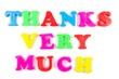 thanks very much written in fridge magnets