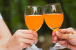 Glass of orange juice celebrate