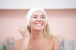 Cheerful mature woman at the day spa