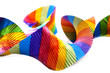 Colorful party streamer isolated on white