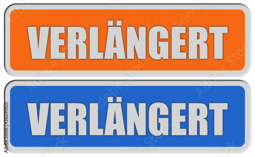 Illustration: 2 Sticker orange blau VERLÄNGERT 2 Sticker orange blau VERLÄNGERT