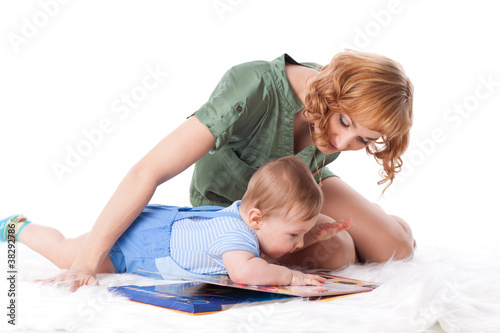Photo: Mother with small baby. Mother with small baby.