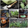 Innere Kraft und Ruhe - Collage Wellness in grün