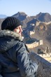 Beautiful girl standing on the Great Wall of China - Simatai