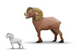 Ram stylized triangle polygonal model