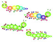 Illustration: Four cute caterpillars Four cute caterpillars