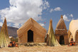 Floating reedy island. Lake Titicaca, Peru.