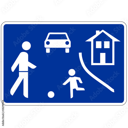 Illustration: Verkehrsschild - 325 Beginn verkehrsberuhigter Bereich Verkehrsschild - 325 Beginn verkehrsberuhigter Bereich