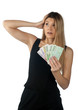 woman holding money woman holding money