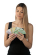 woman counting money woman counting money